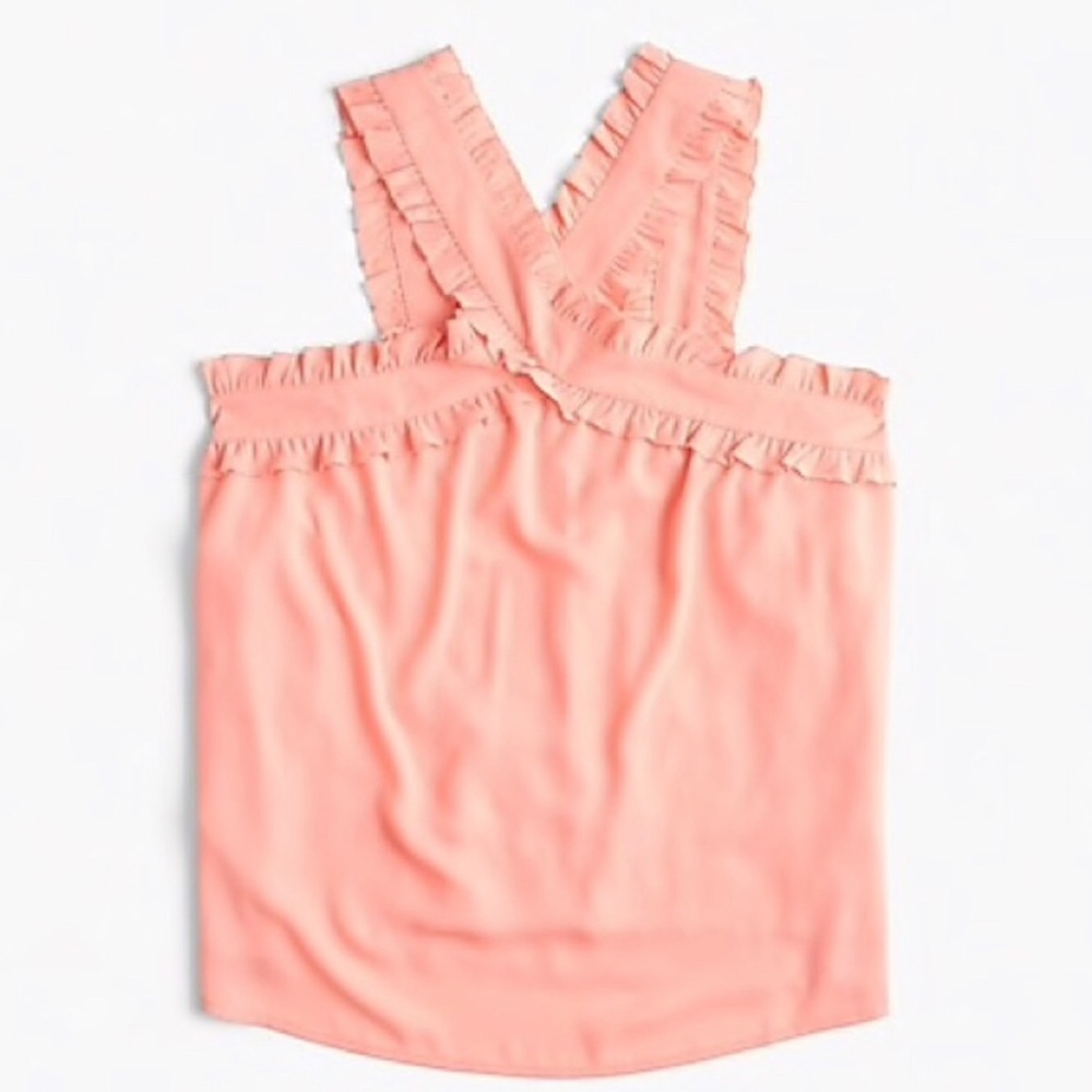 NWT J. Crew Ruffle Front Tank Top Peach